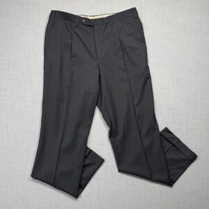 Trussini Pleated Dress Pants Straight Cuffed Wool Tailored Classic Size 50